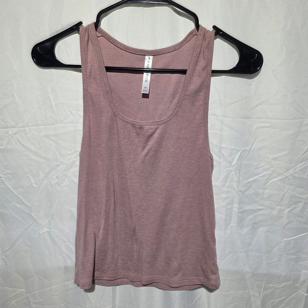 Fabletics Ribbed Tank Top Mauve Pink Scoop Neck Activewear Womens Size Medium